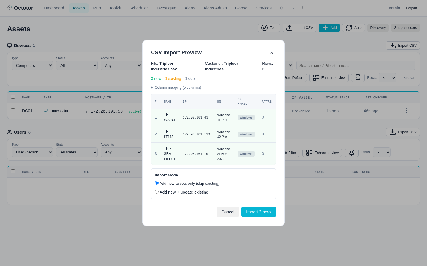 The CSV Import Preview