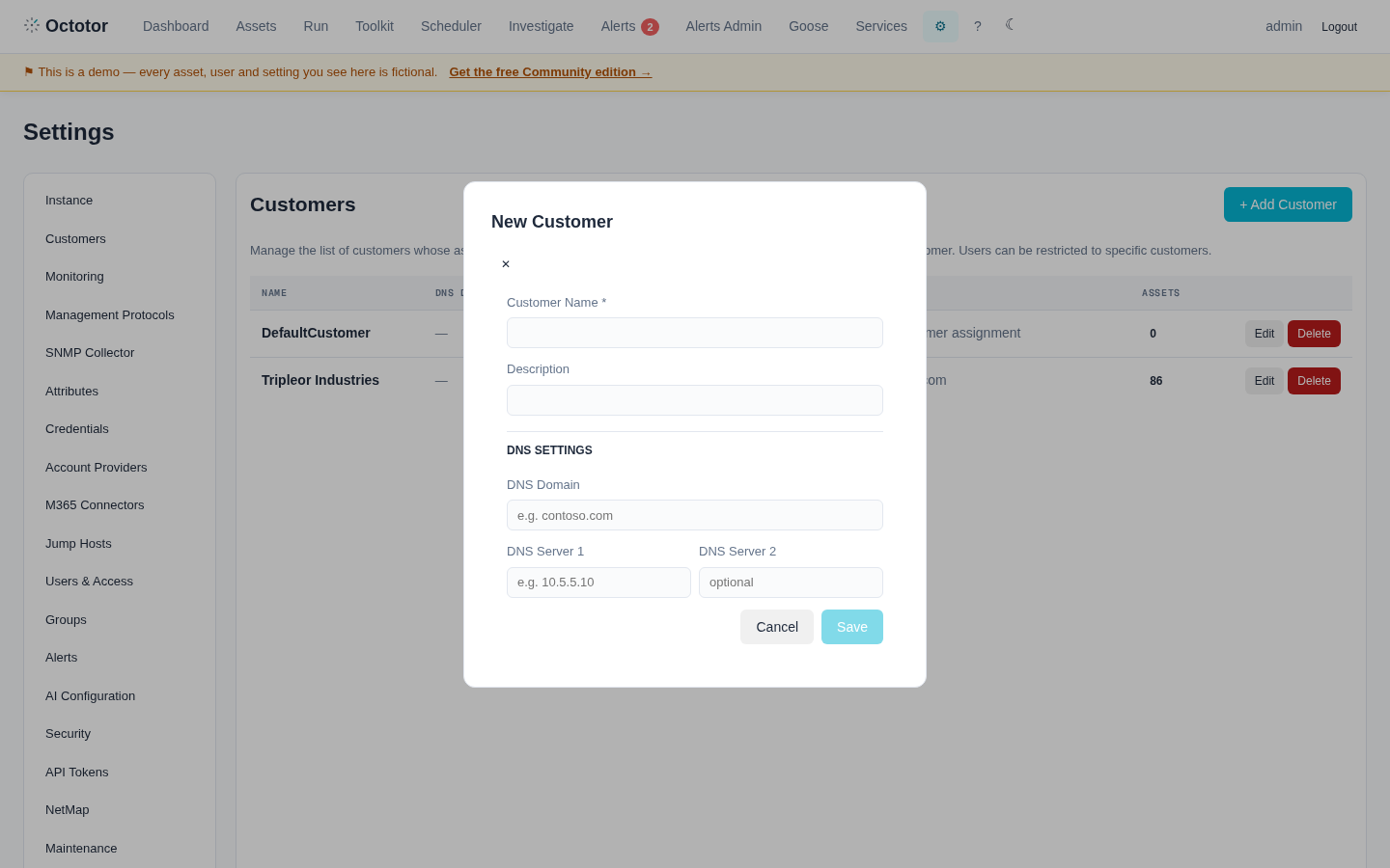 The New Customer form